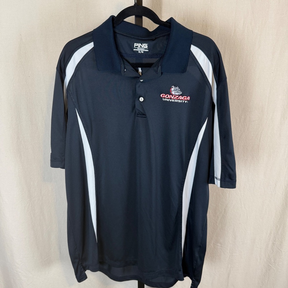 Ping Performance Gonzaga University Bulldogs Golf Polo Shirt Mens XL Black White